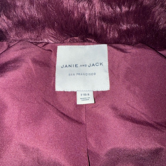 Janie and Jack Faux Fur Jacket in Deep Plum - Picture 4 of 4